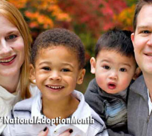 Mother and Father with adopted childnren